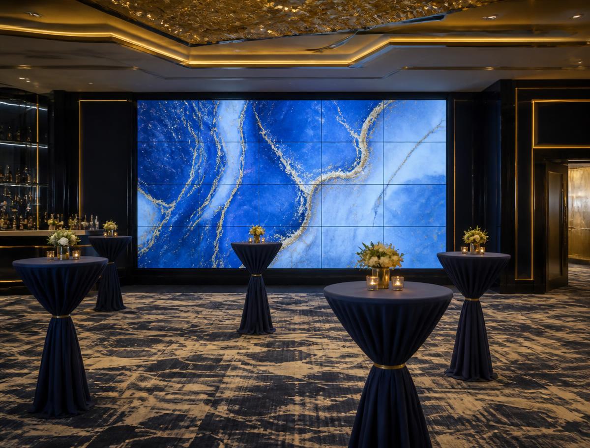 LED video wall in a hotel event space